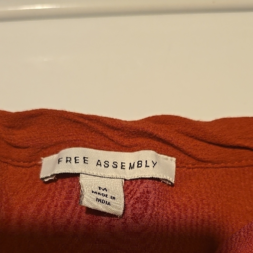 Free Assembly Casual Red Long Sleeve Boho Dress M - Picture 2 of 4
